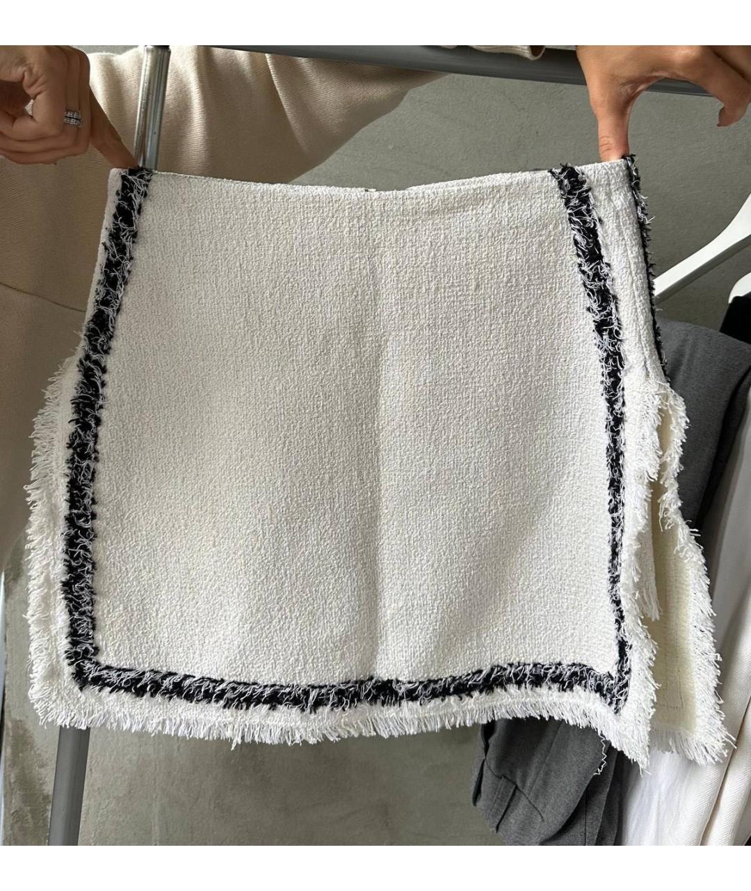 MSGM Белая твидовая юбка-шорты, фото 5