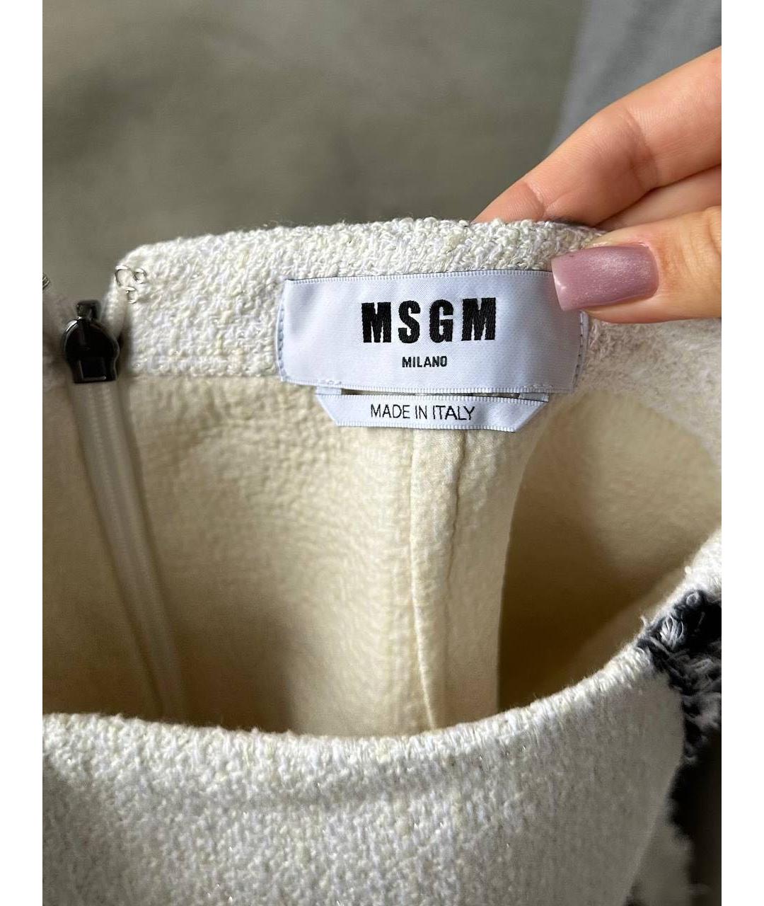 MSGM Белая твидовая юбка-шорты, фото 3