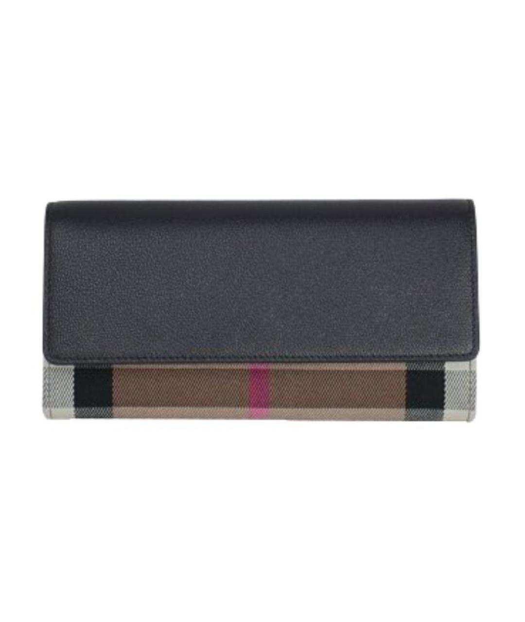BURBERRY Черный кожаный кошелек, фото 1