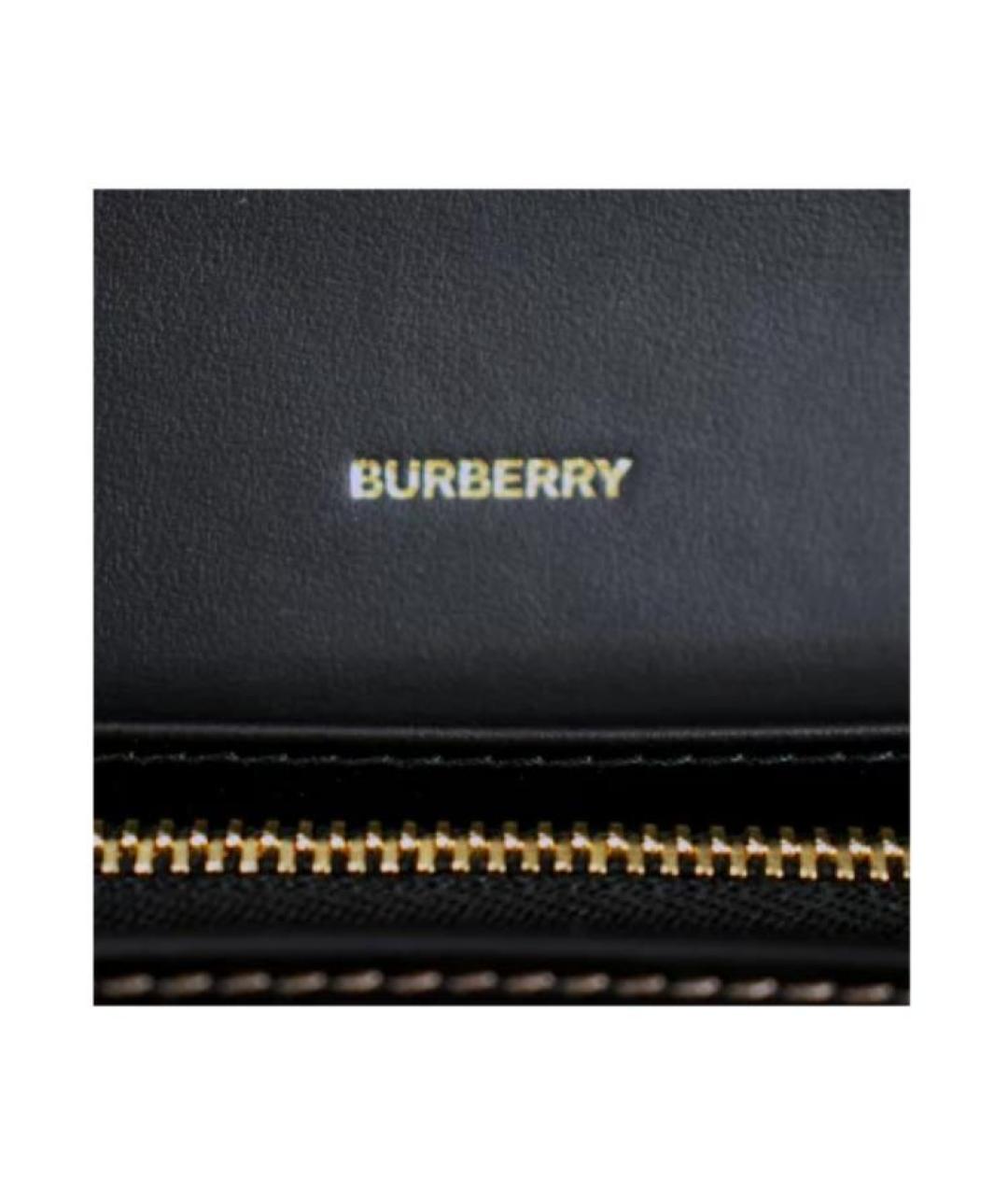 BURBERRY Черный кожаный кошелек, фото 4