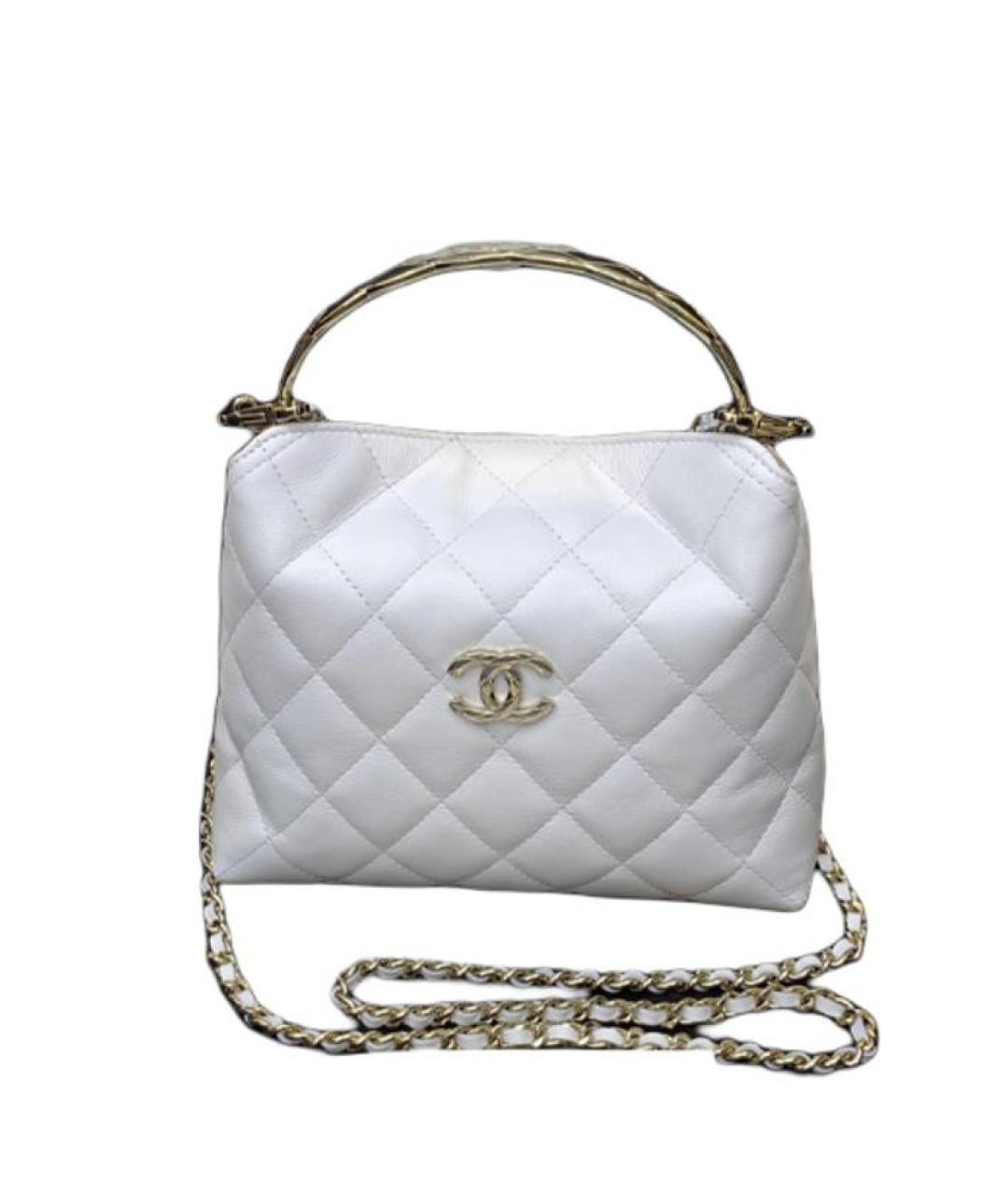 CHANEL Белая кожаная сумка через плечо, фото 1