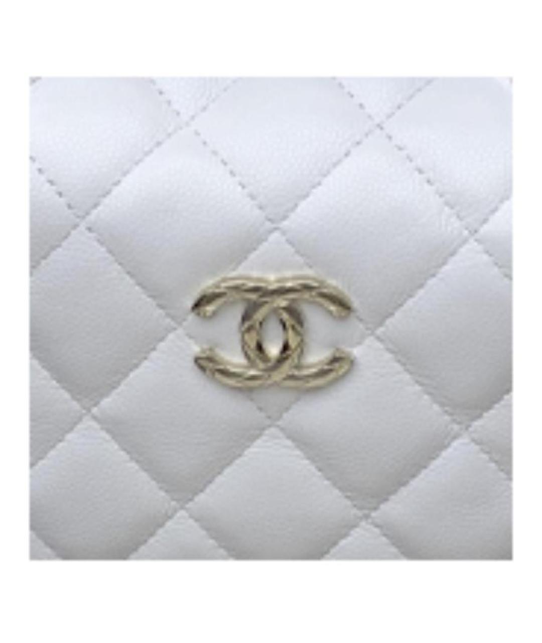 CHANEL Белая кожаная сумка через плечо, фото 2