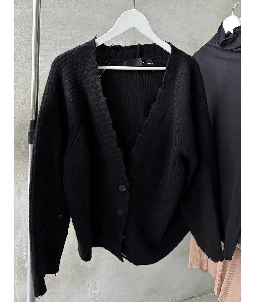 ISABEL BENENATO Черный шерстяной кардиган, фото 2