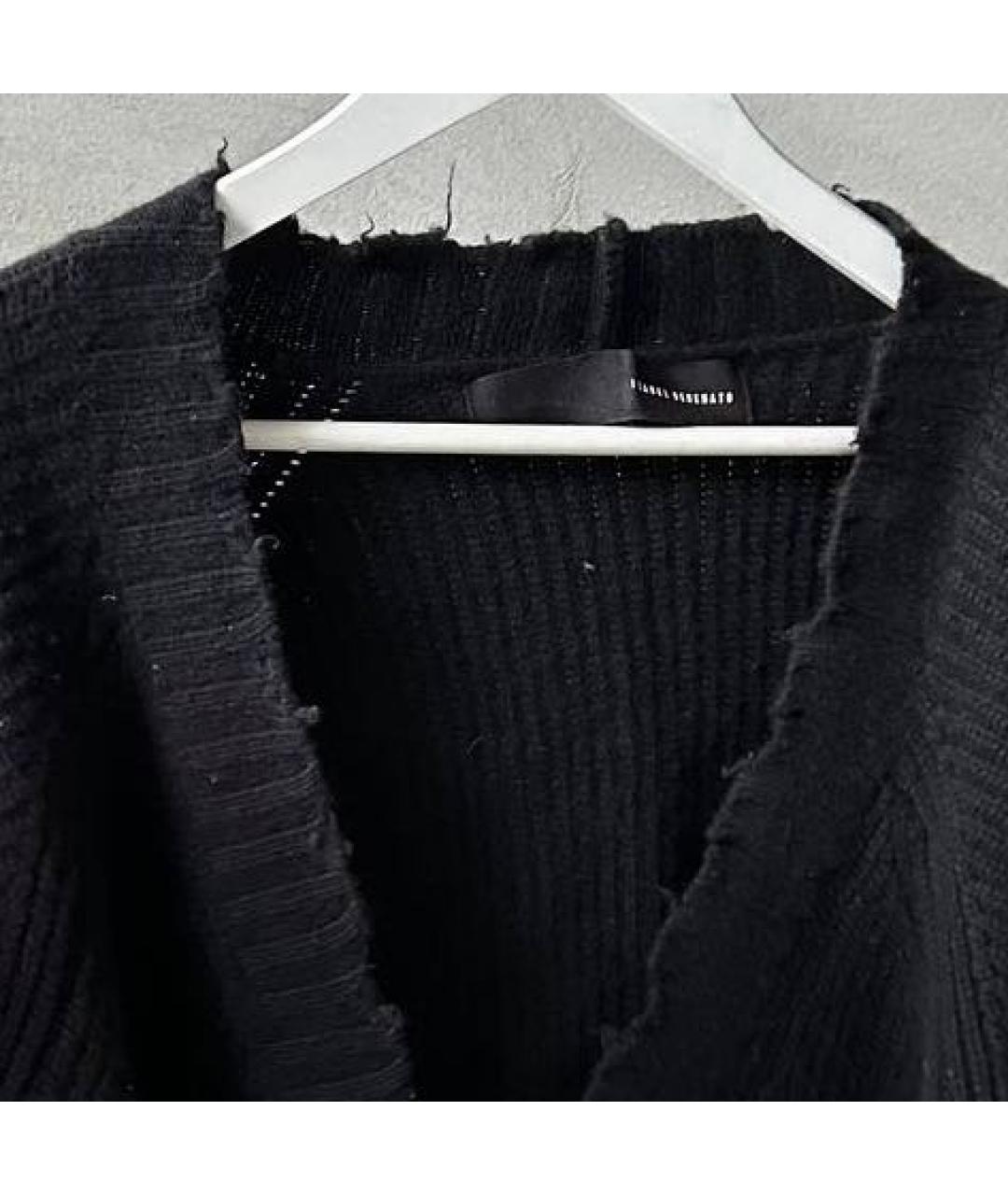 ISABEL BENENATO Черный шерстяной кардиган, фото 4