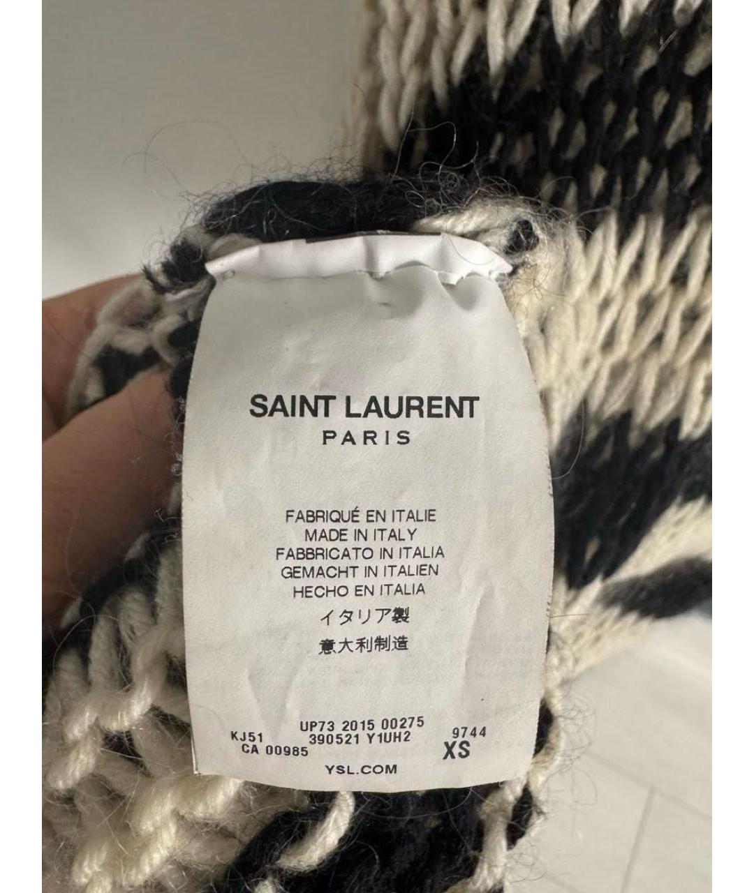 SAINT LAURENT Белый шерстяной джемпер / свитер, фото 3