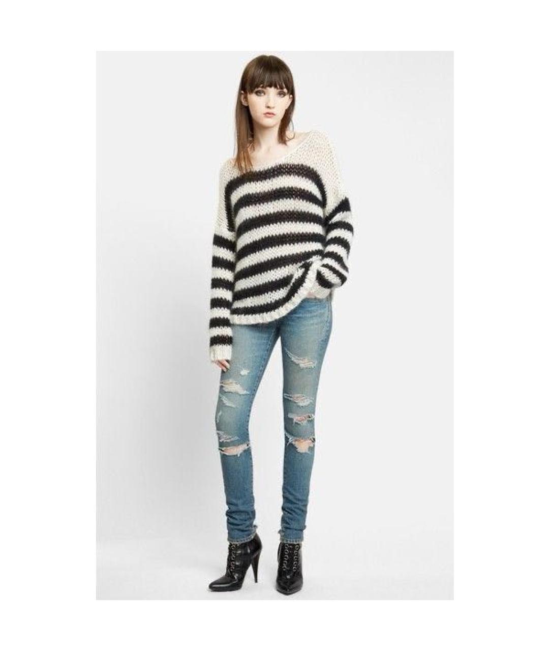 SAINT LAURENT Белый шерстяной джемпер / свитер, фото 2