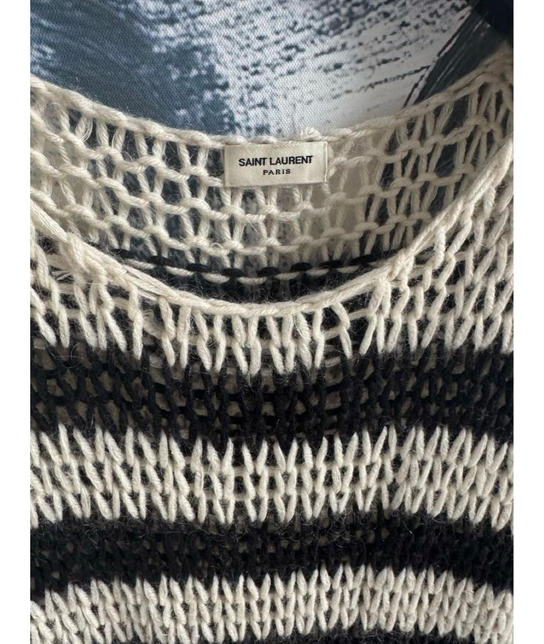 SAINT LAURENT Белый шерстяной джемпер / свитер, фото 4