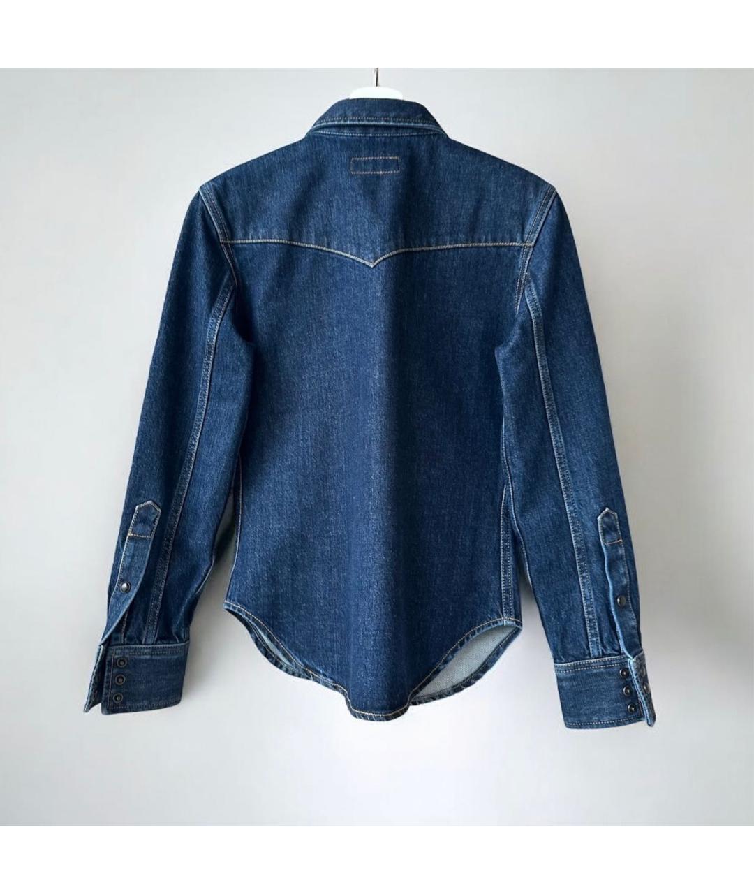 SAINT LAURENT Темно-синяя хлопковая рубашка, фото 3
