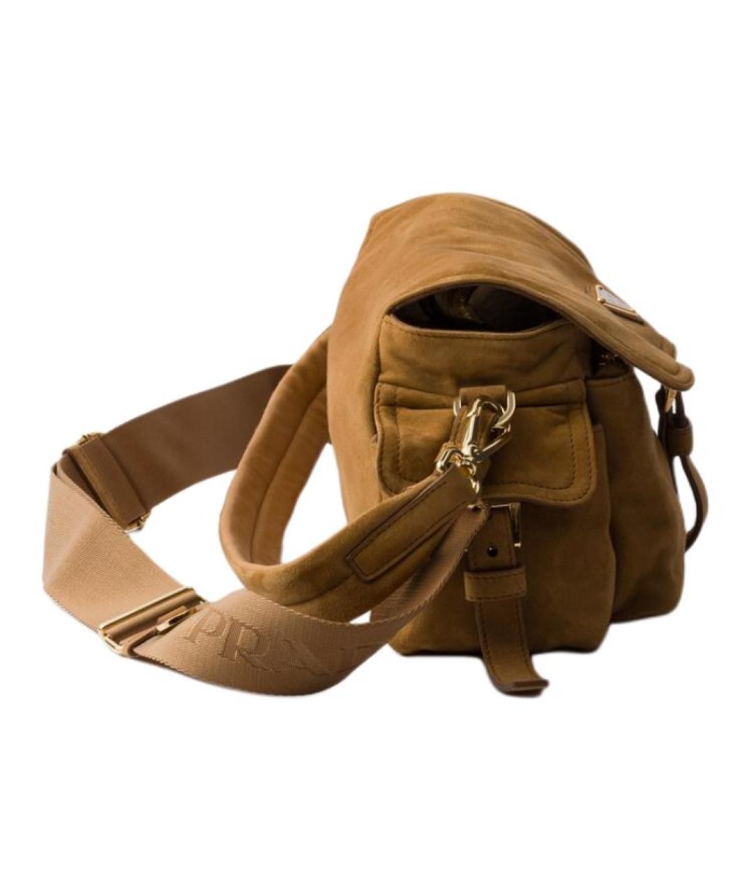 PRADA Коричневая замшевая сумка через плечо, фото 4