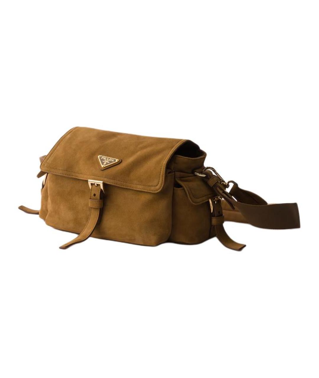 PRADA Коричневая замшевая сумка через плечо, фото 2