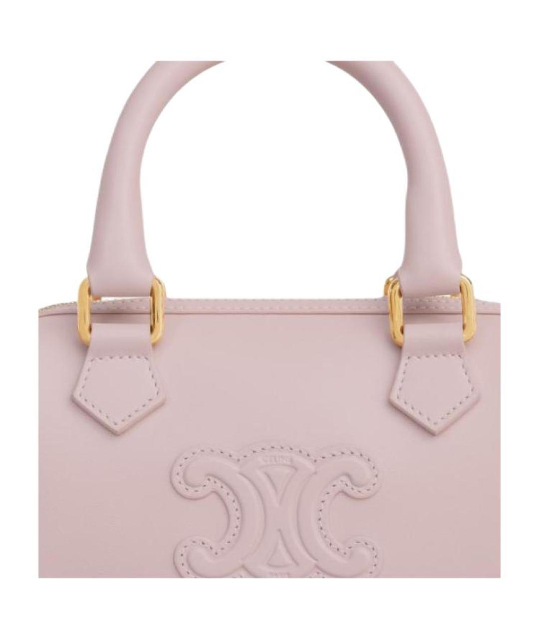 CELINE Розовая кожаная сумка через плечо, фото 4