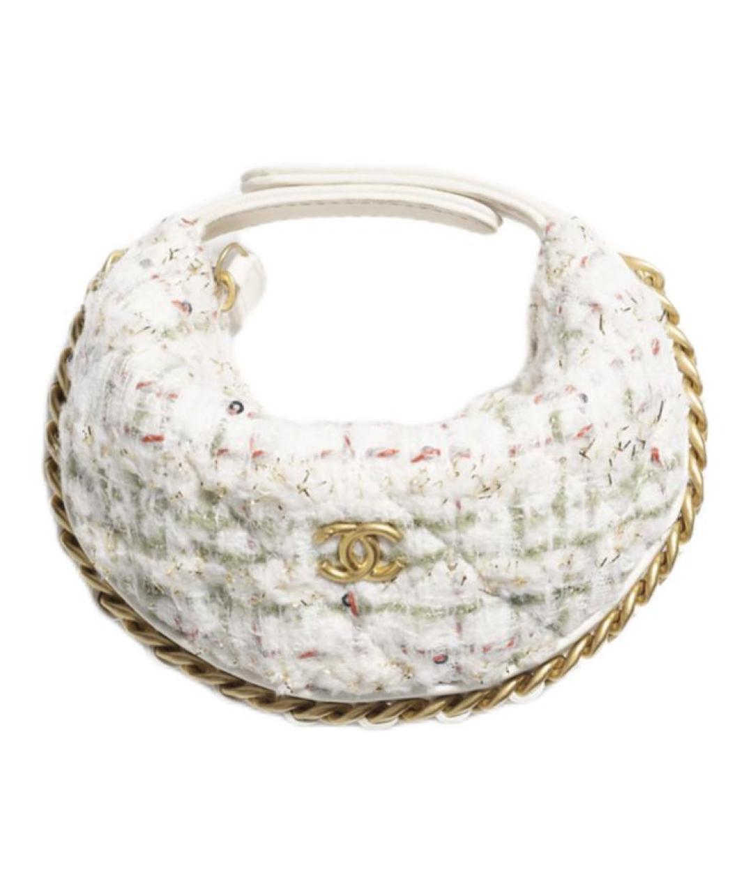 CHANEL Белая шерстяная сумка через плечо, фото 1