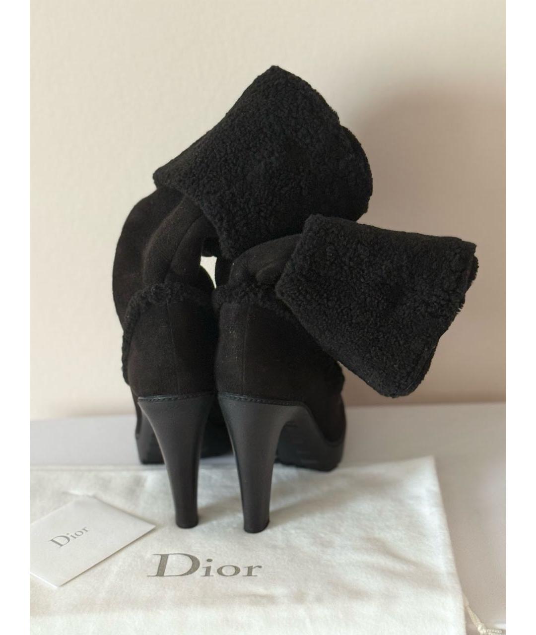 CHRISTIAN DIOR Черные кожаные сапоги, фото 6