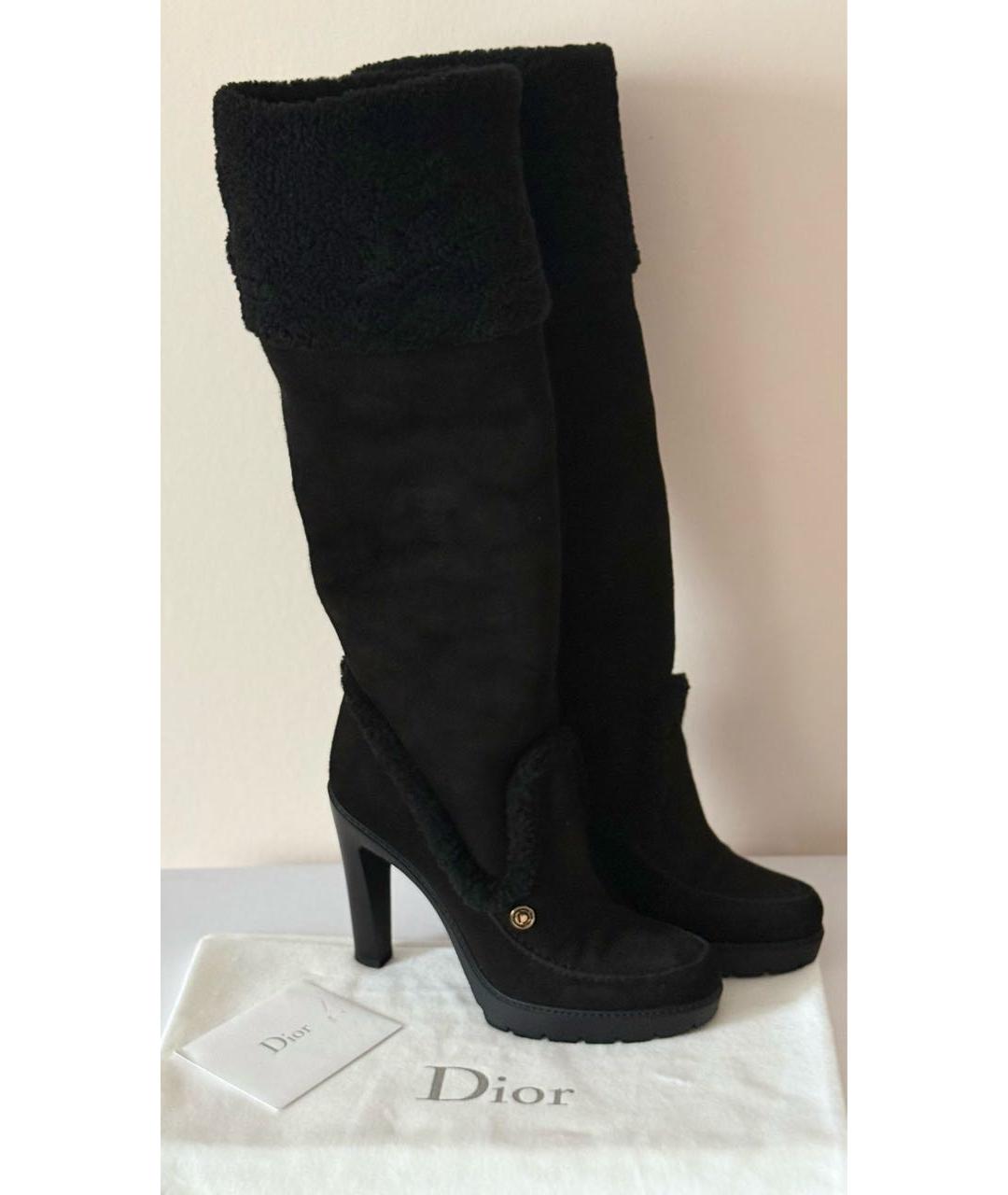 CHRISTIAN DIOR Черные кожаные сапоги, фото 5