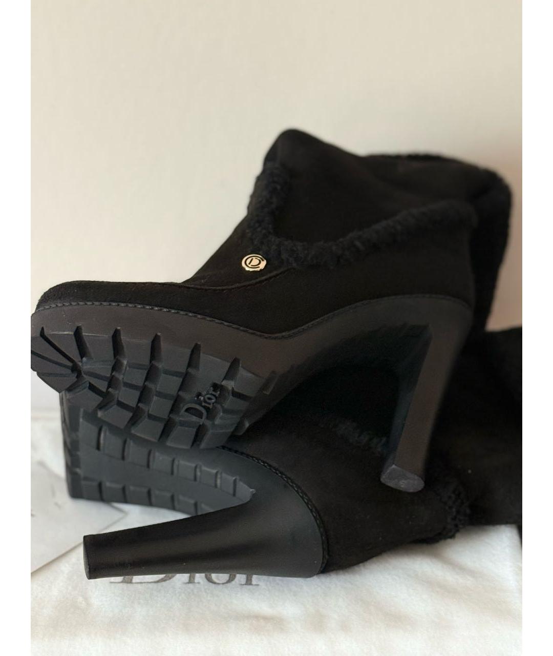 CHRISTIAN DIOR Черные кожаные сапоги, фото 7