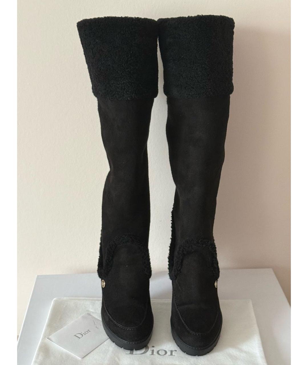CHRISTIAN DIOR Черные кожаные сапоги, фото 4