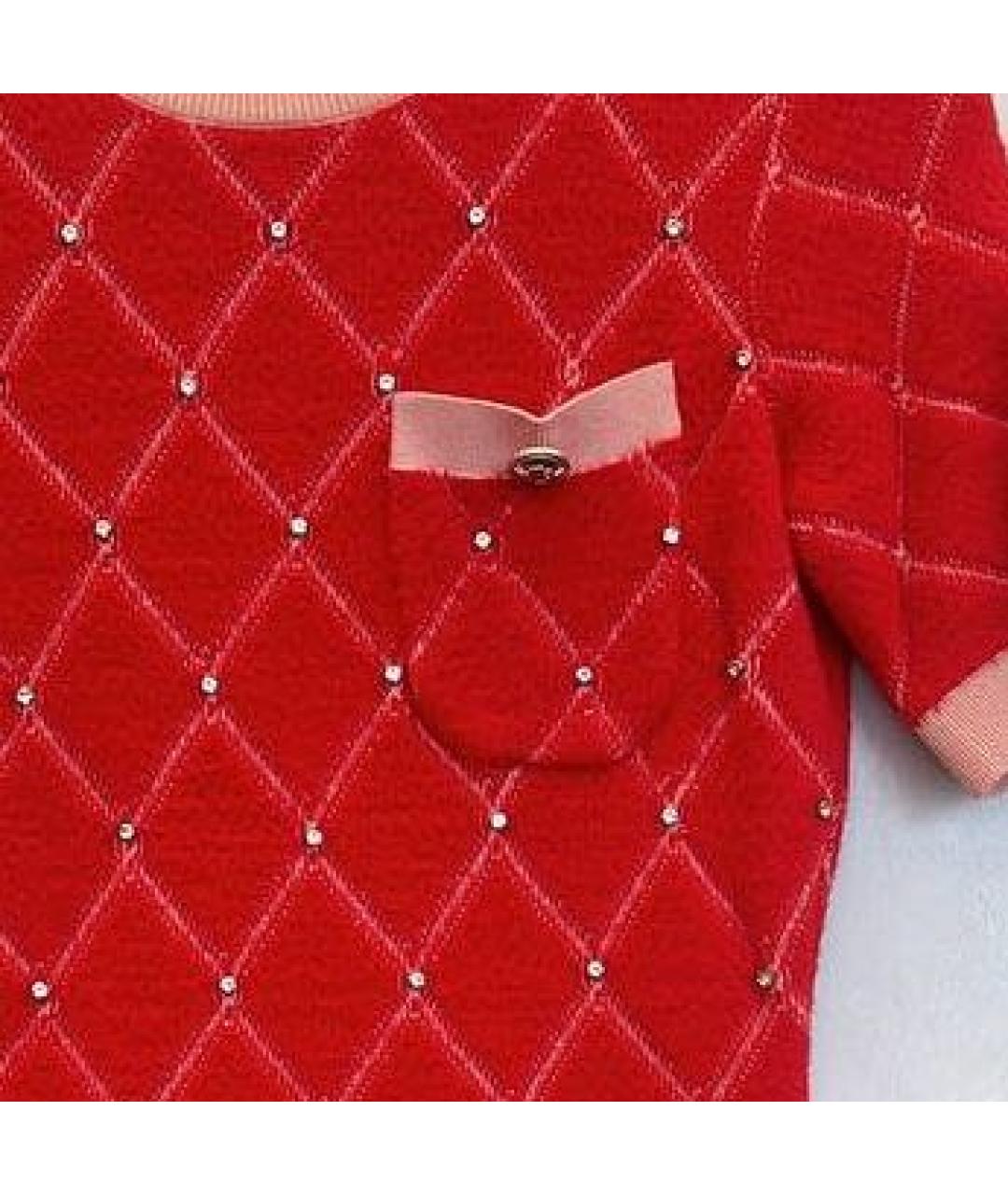 MAJE Красное шерстяное повседневное платье, фото 4