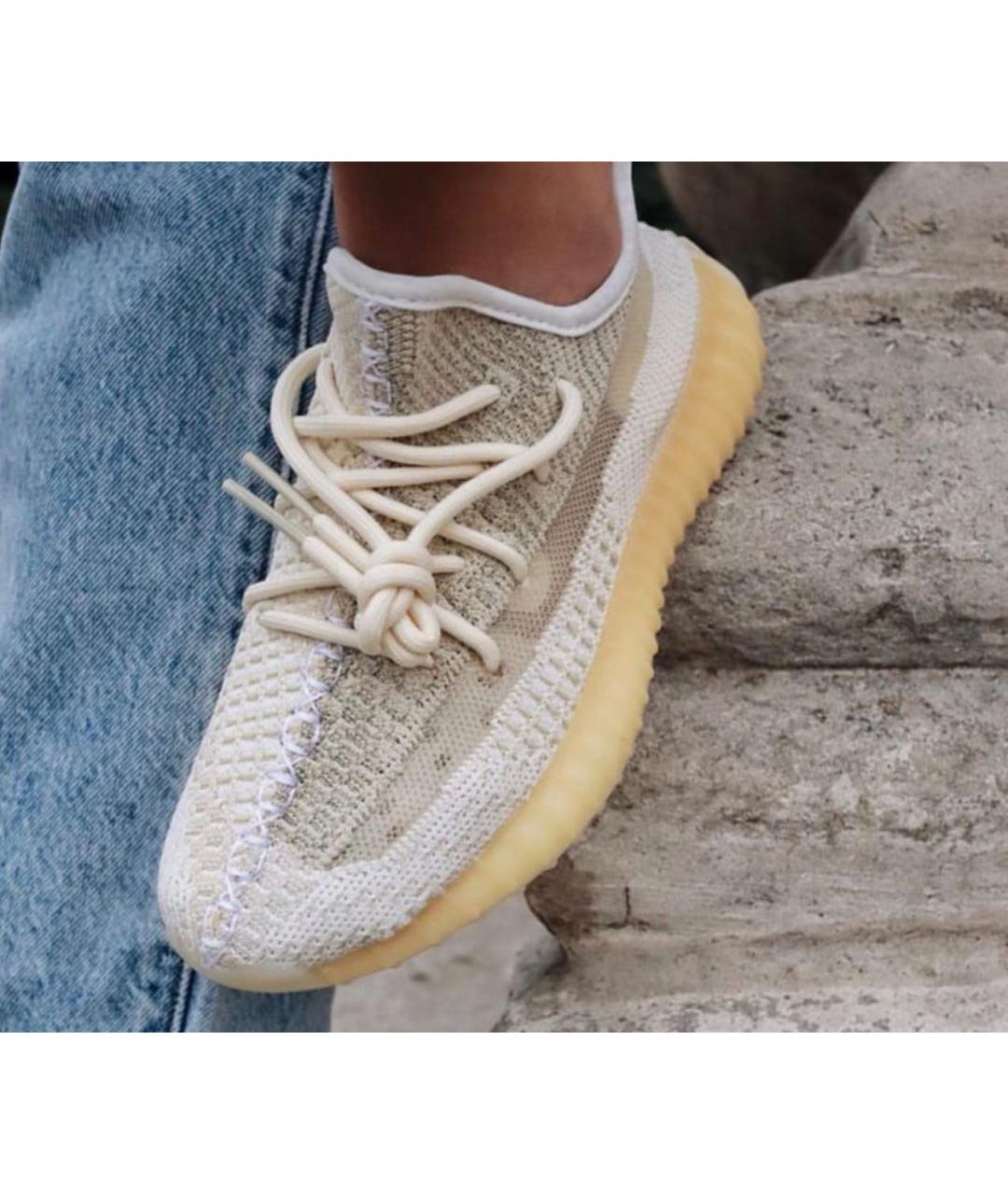 ADIDAS YEEZY Бежевые синтетические кроссовки, фото 3