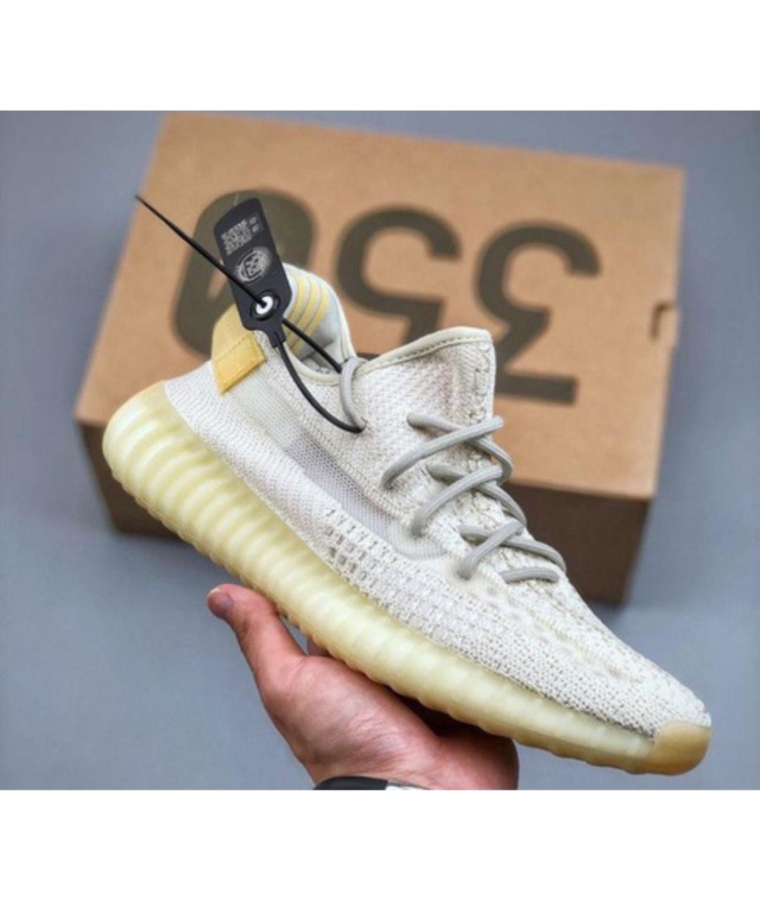 ADIDAS YEEZY Бежевые синтетические кроссовки, фото 6