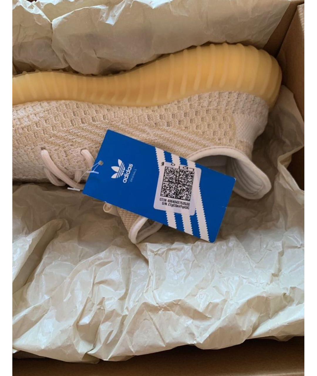 ADIDAS YEEZY Бежевые синтетические кроссовки, фото 5