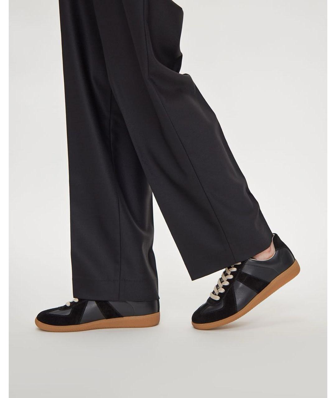 MAISON MARGIELA Черные кожаные кеды, фото 5