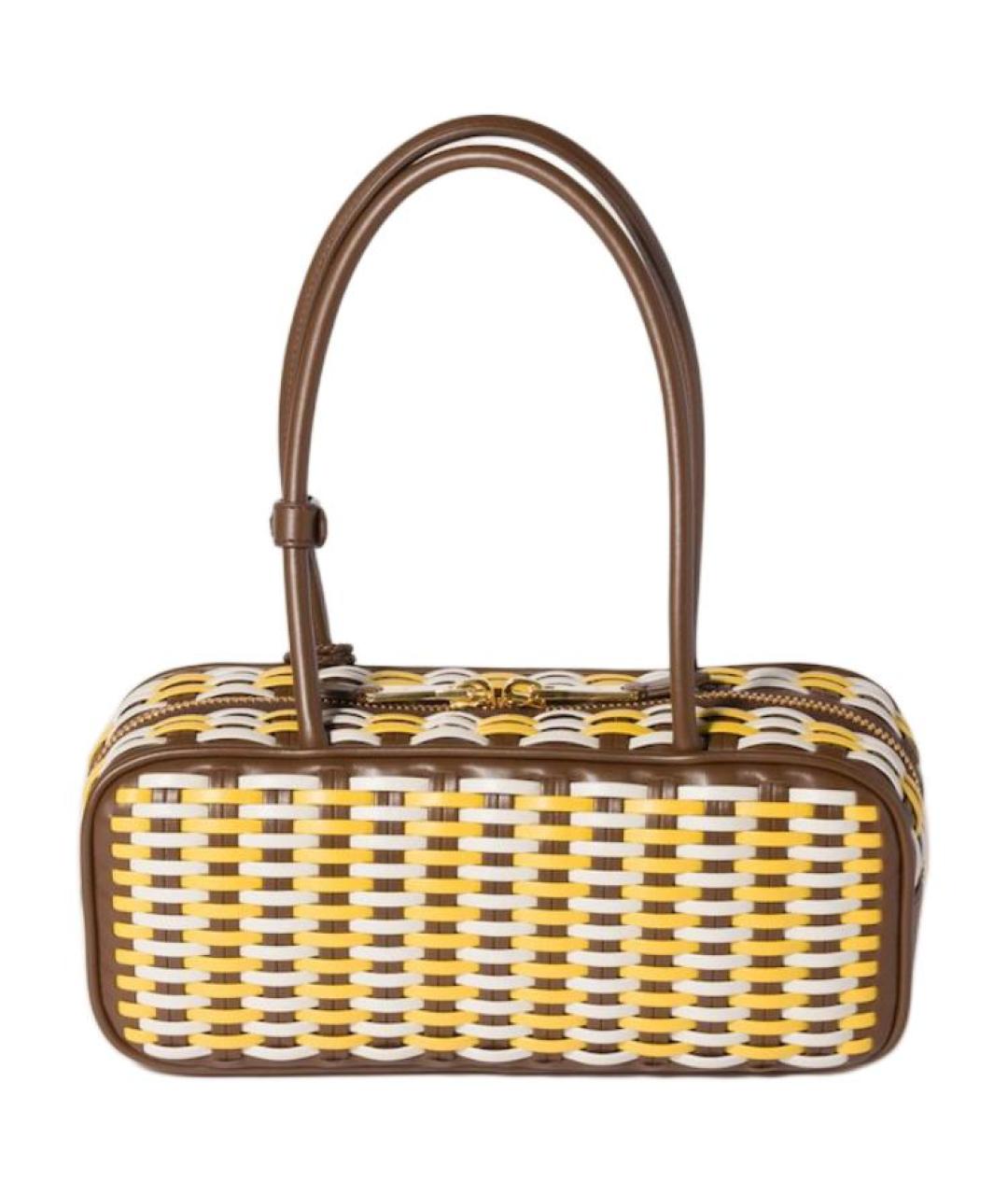 MIU MIU Бежевая хлопковая сумка через плечо, фото 3