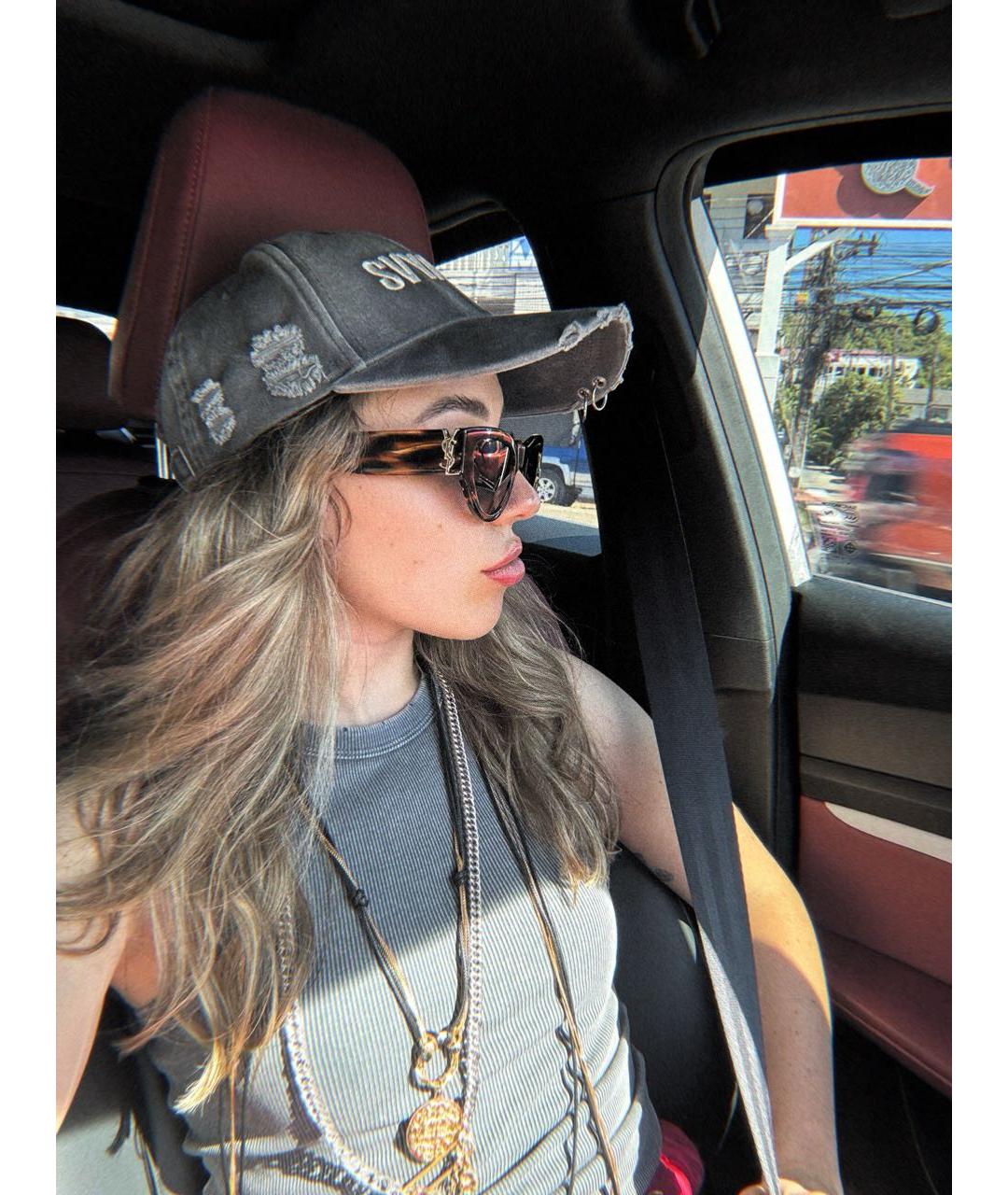 SAINT LAURENT Коричневые пластиковые солнцезащитные очки, фото 6