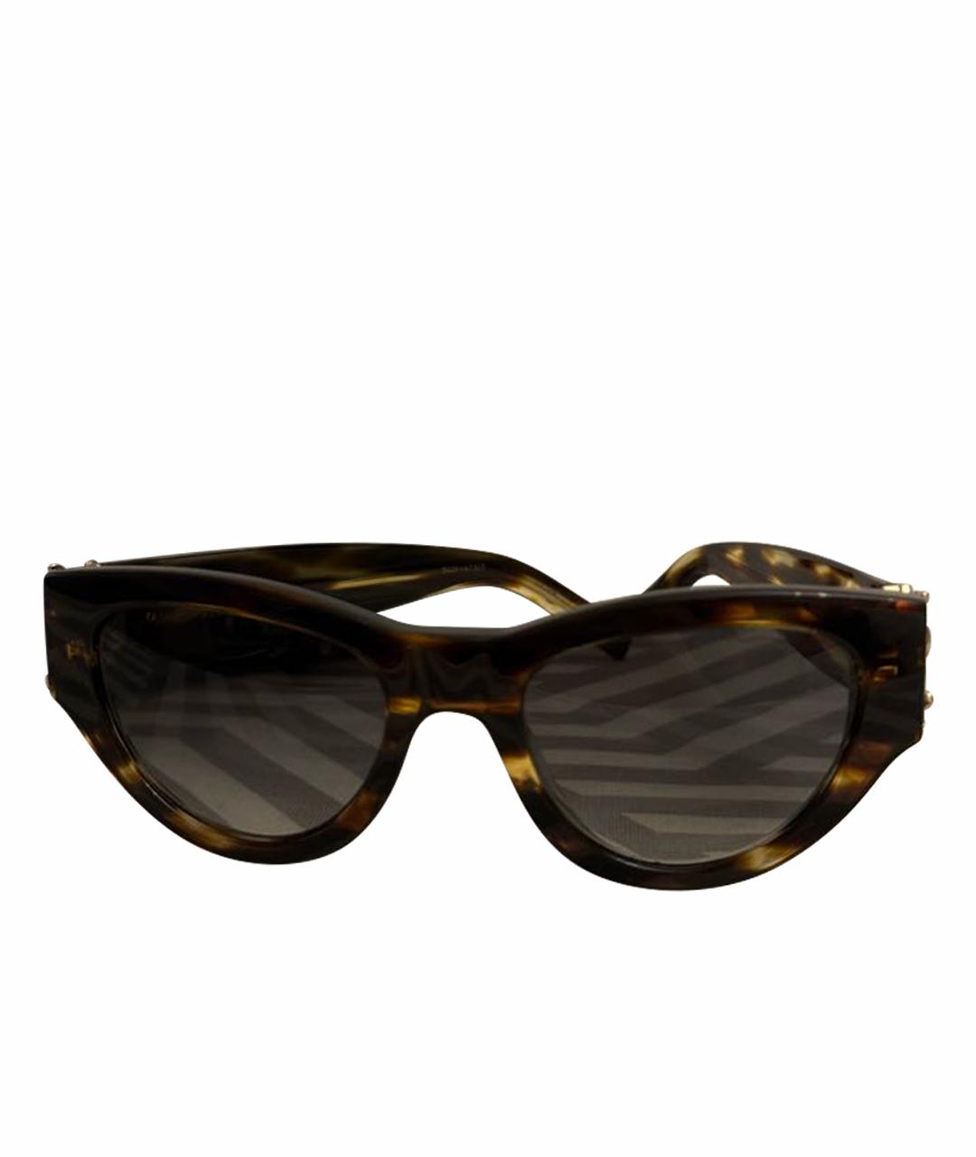 SAINT LAURENT Коричневые пластиковые солнцезащитные очки, фото 1