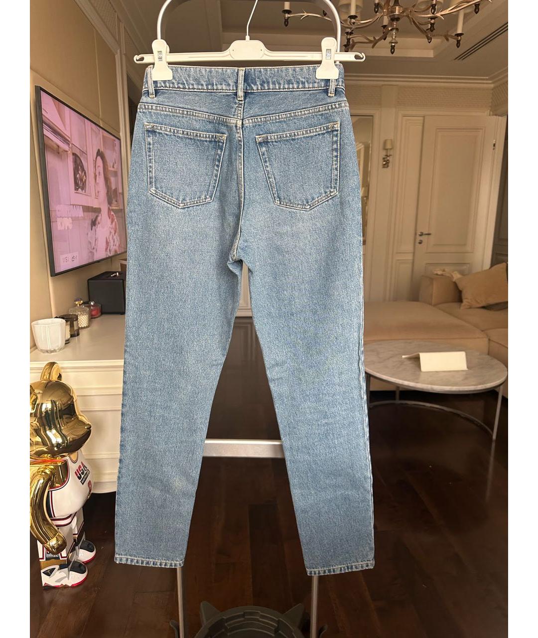 BALENCIAGA Голубые хлопковые джинсы слим, фото 2