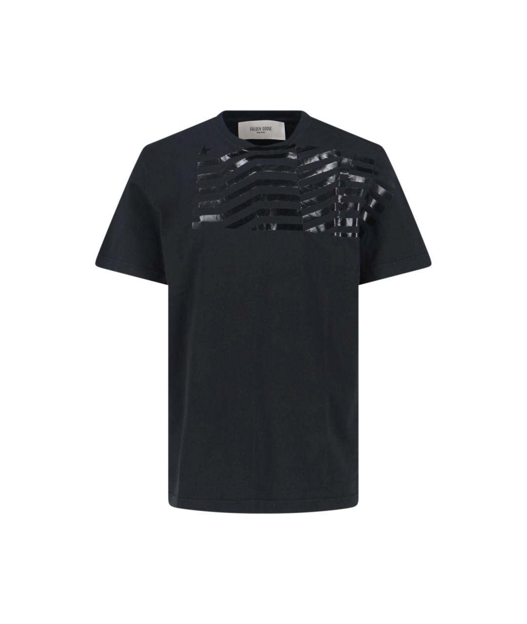 GOLDEN GOOSE DELUXE BRAND Черная хлопковая футболка, фото 1