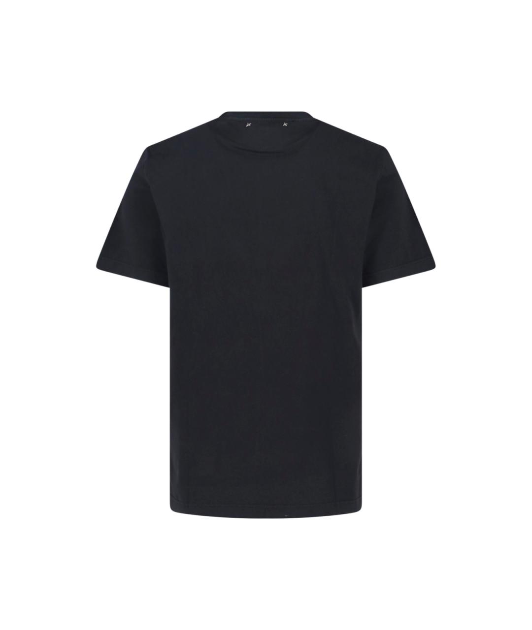 GOLDEN GOOSE DELUXE BRAND Черная хлопковая футболка, фото 2