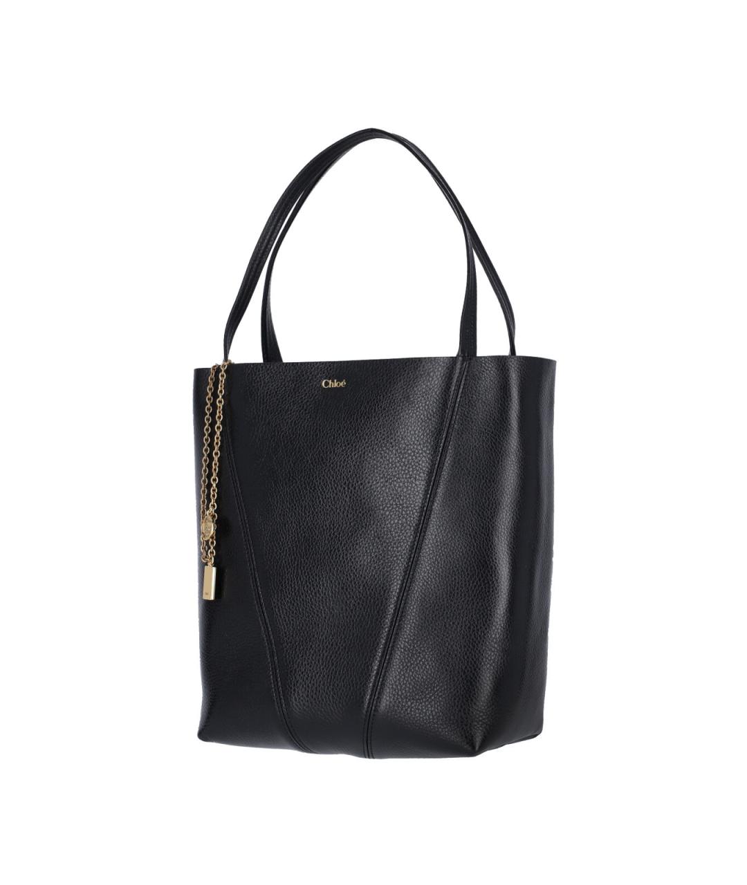 CHLOE Черная кожаная сумка тоут, фото 3