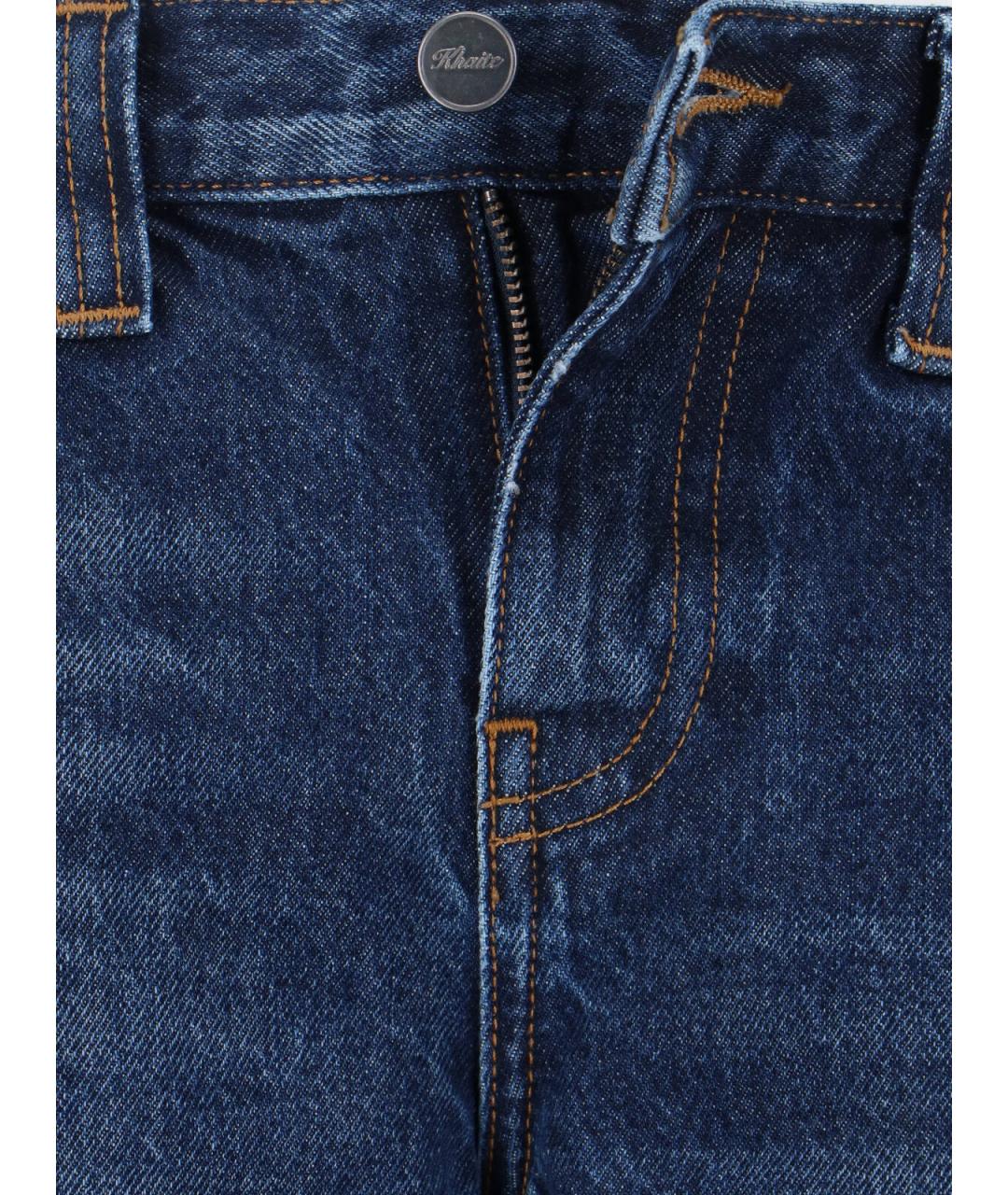 KHAITE Синие хлопковые прямые джинсы, фото 5