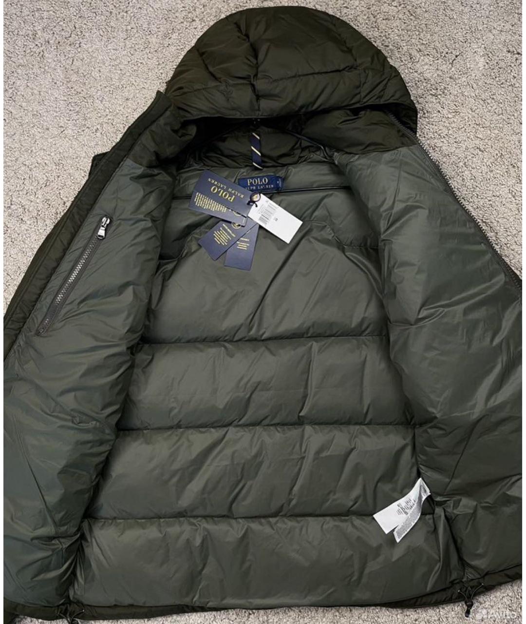 POLO RALPH LAUREN Зеленый полиэстеровый пуховик, фото 2