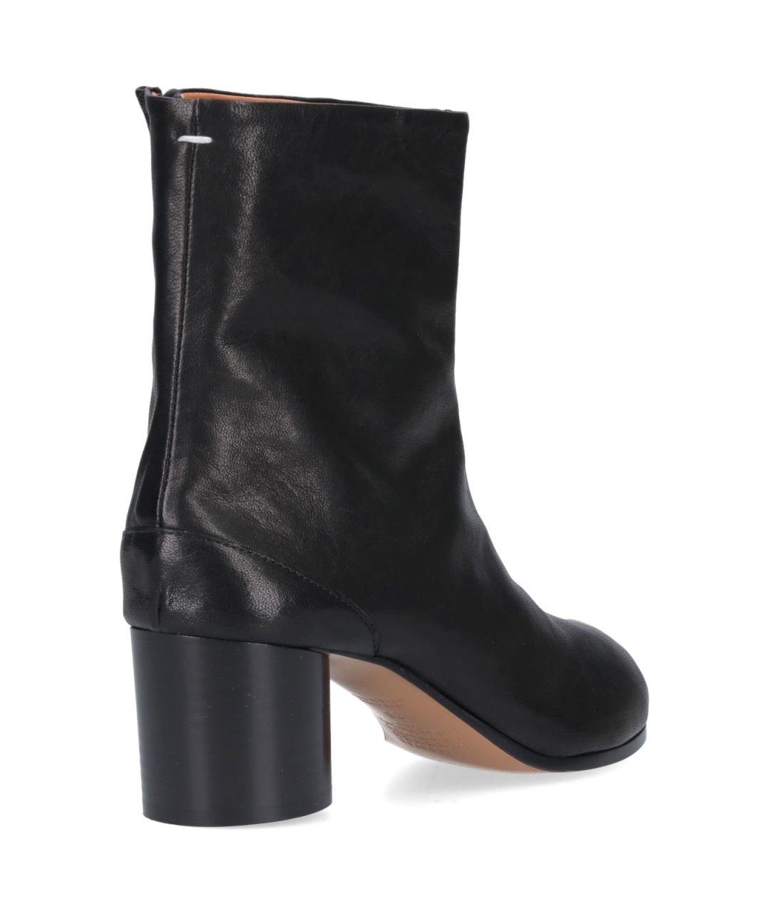 MAISON MARGIELA Черные кожаные полусапоги, фото 4