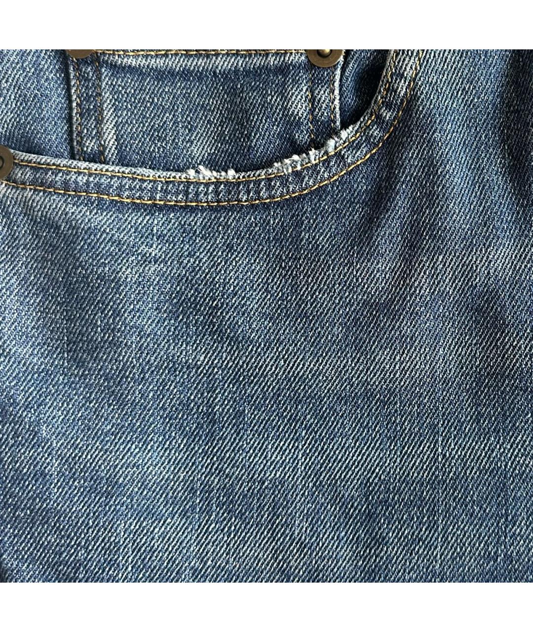 SAINT LAURENT Голубые хлопко-эластановые джинсы слим, фото 4