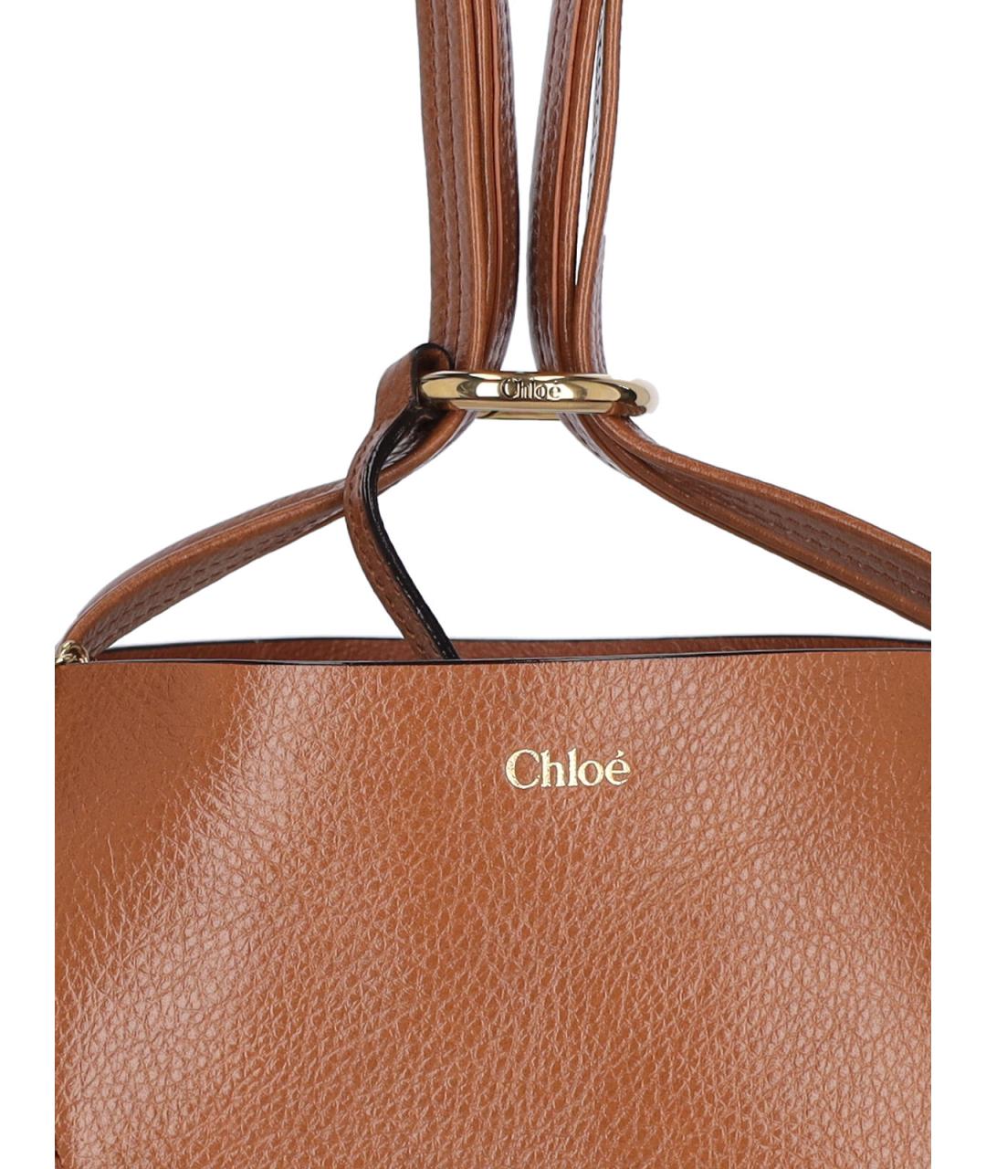 CHLOE Коричневая кожаная сумка тоут, фото 7