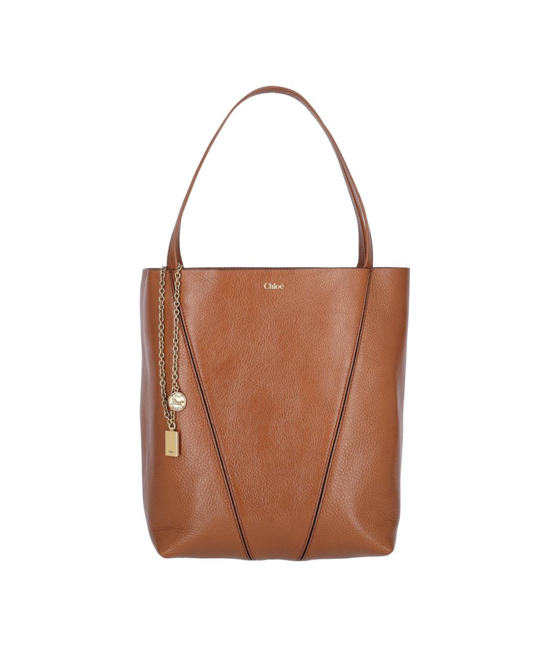 CHLOE Коричневая кожаная сумка тоут, фото 1