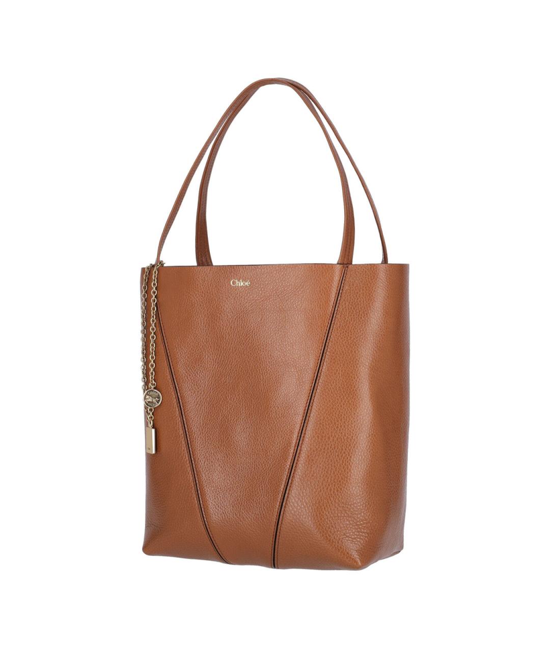 CHLOE Коричневая кожаная сумка тоут, фото 3