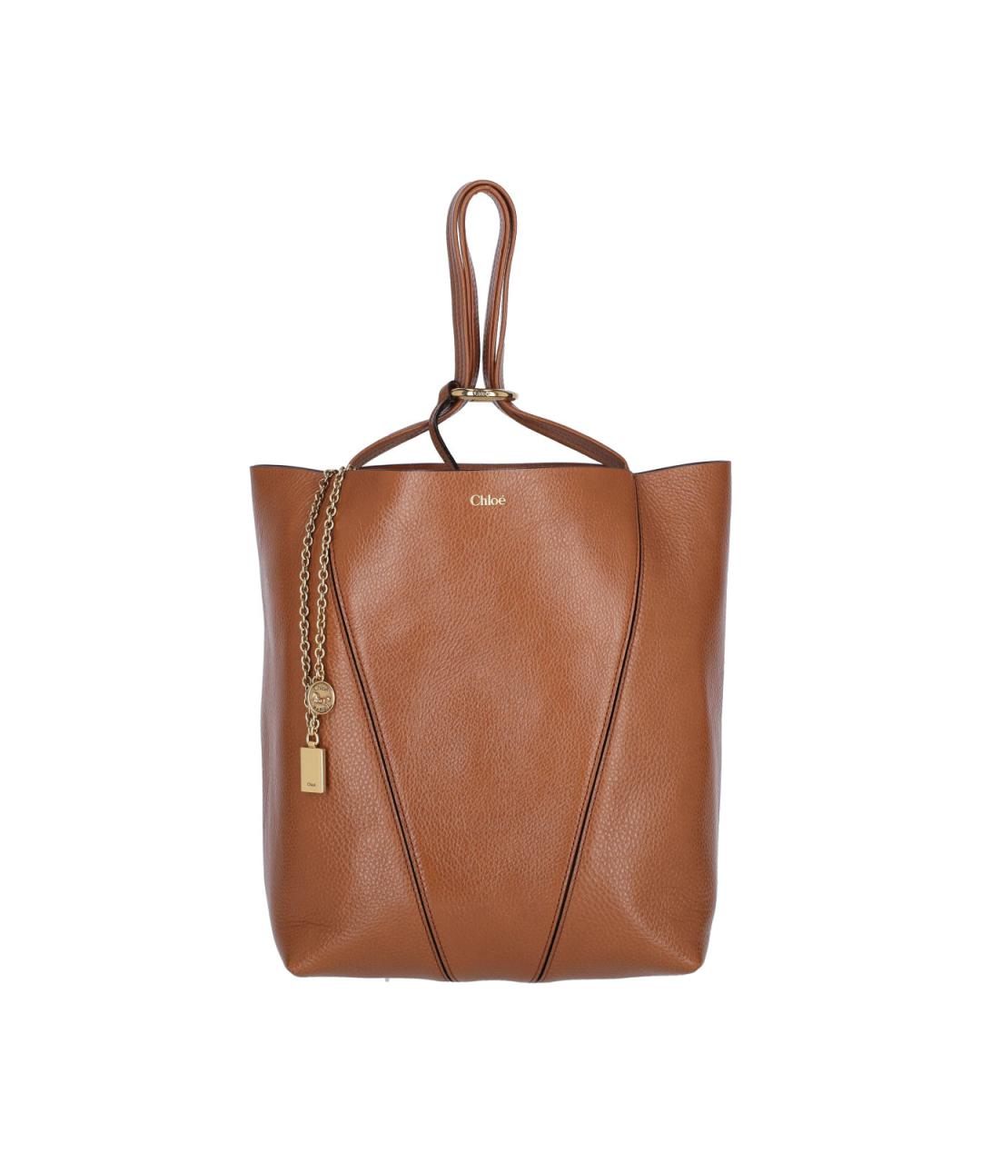 CHLOE Коричневая кожаная сумка тоут, фото 2