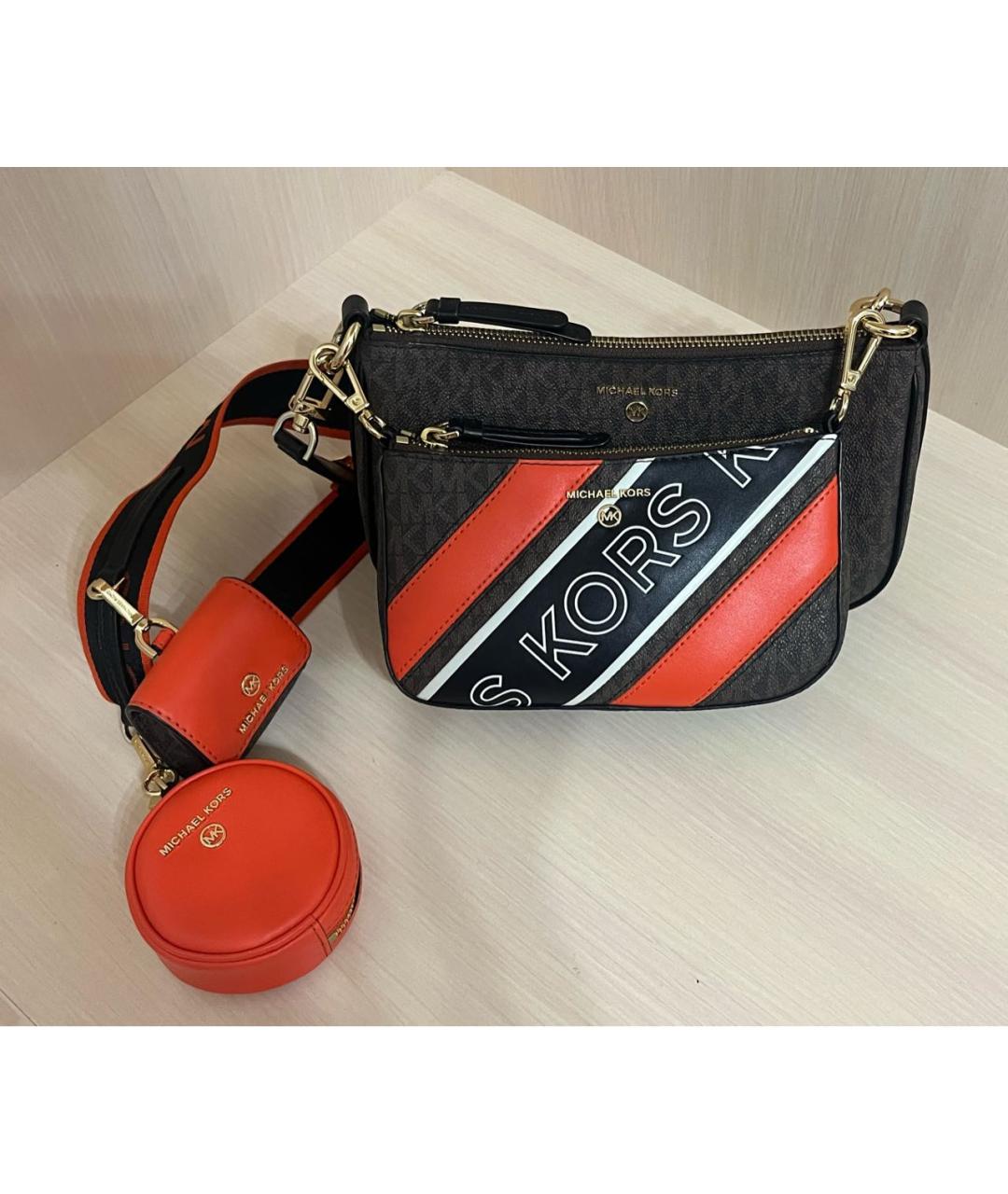 MICHAEL KORS Коричневая кожаная сумка через плечо, фото 9