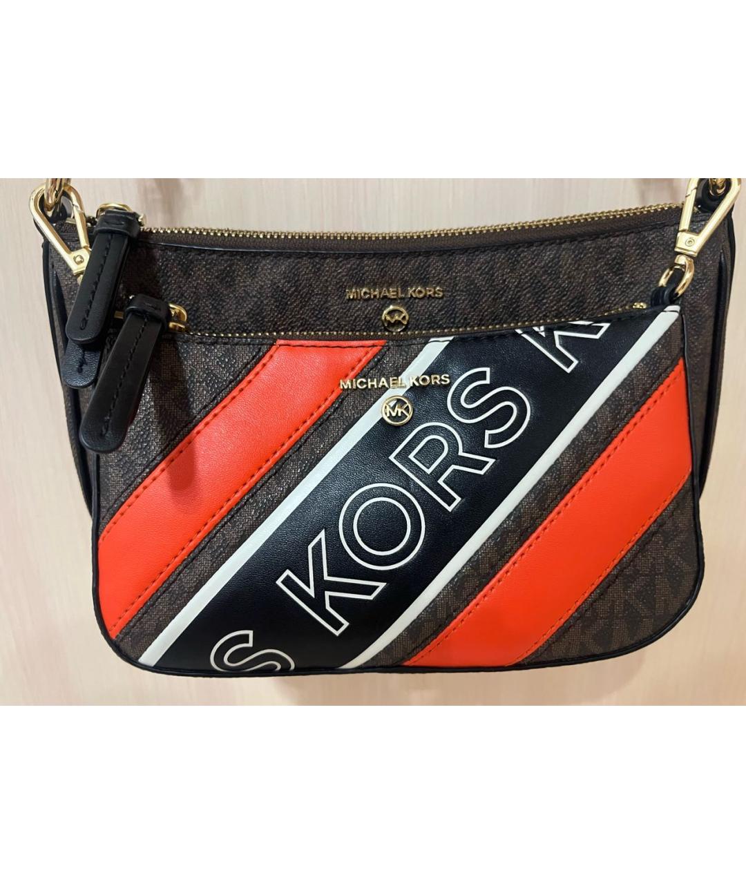 MICHAEL KORS Коричневая кожаная сумка через плечо, фото 6