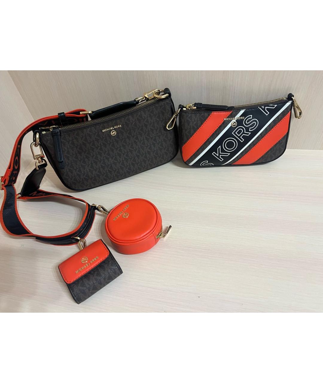 MICHAEL KORS Коричневая кожаная сумка через плечо, фото 7