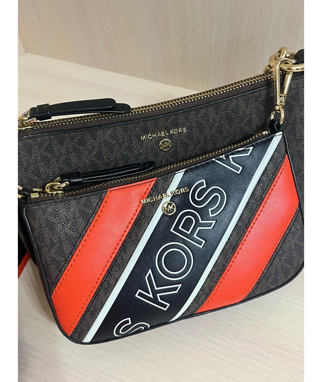 MICHAEL KORS Коричневая кожаная сумка через плечо, фото 2