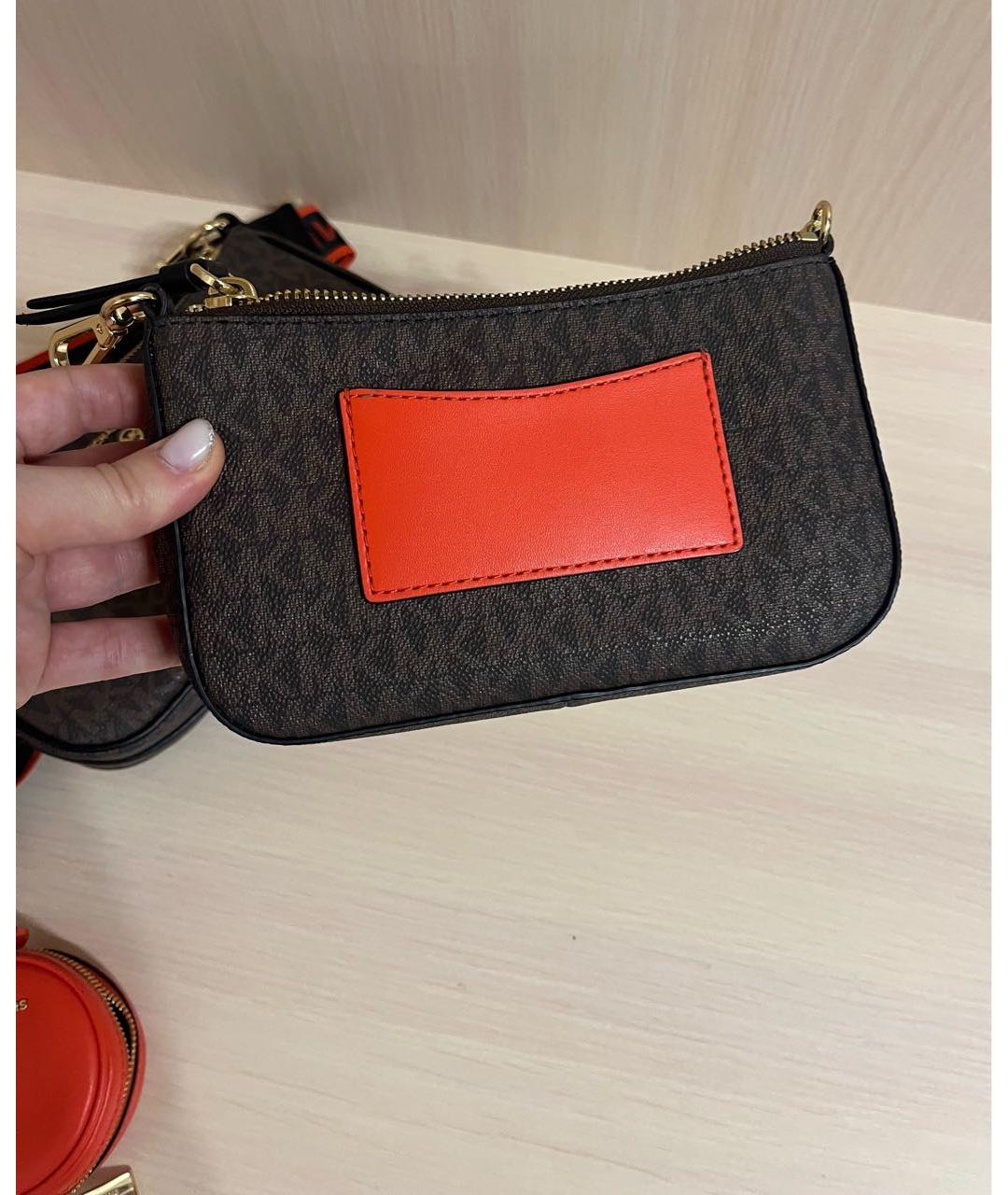 MICHAEL KORS Коричневая кожаная сумка через плечо, фото 3