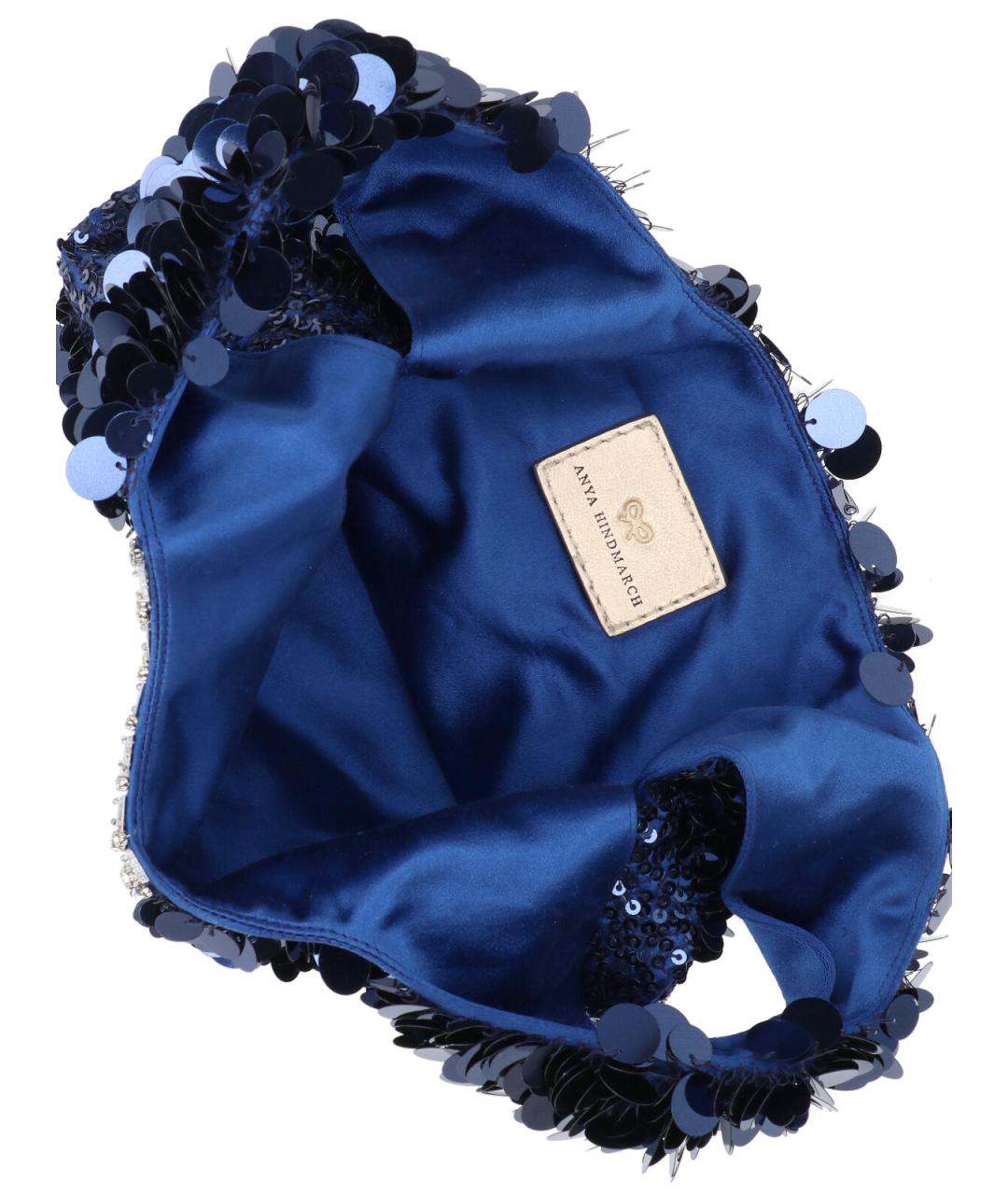 ANYA HINDMARCH Синяя шелковая сумка тоут, фото 3