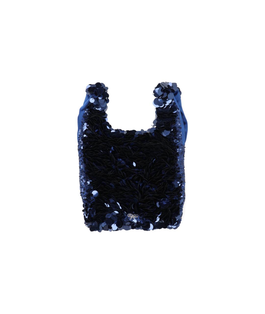 ANYA HINDMARCH Синяя шелковая сумка тоут, фото 2