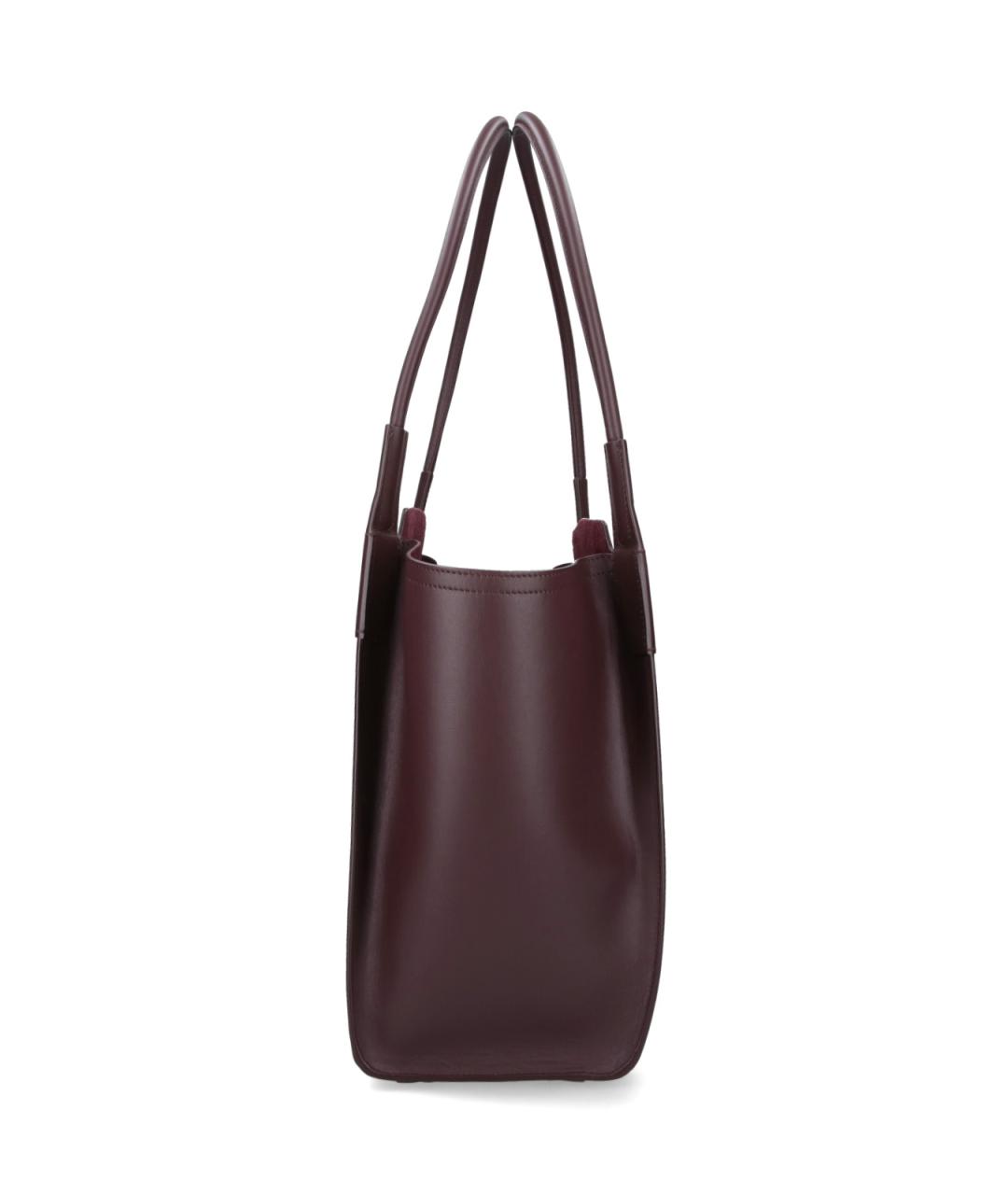 VICTORIA BECKHAM Бордовая кожаная сумка тоут, фото 5