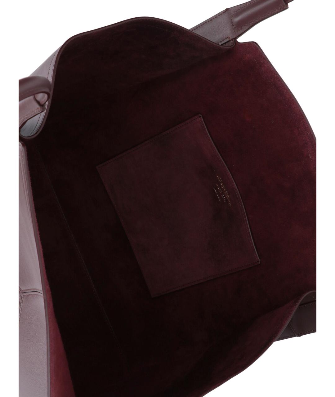VICTORIA BECKHAM Бордовая кожаная сумка тоут, фото 4