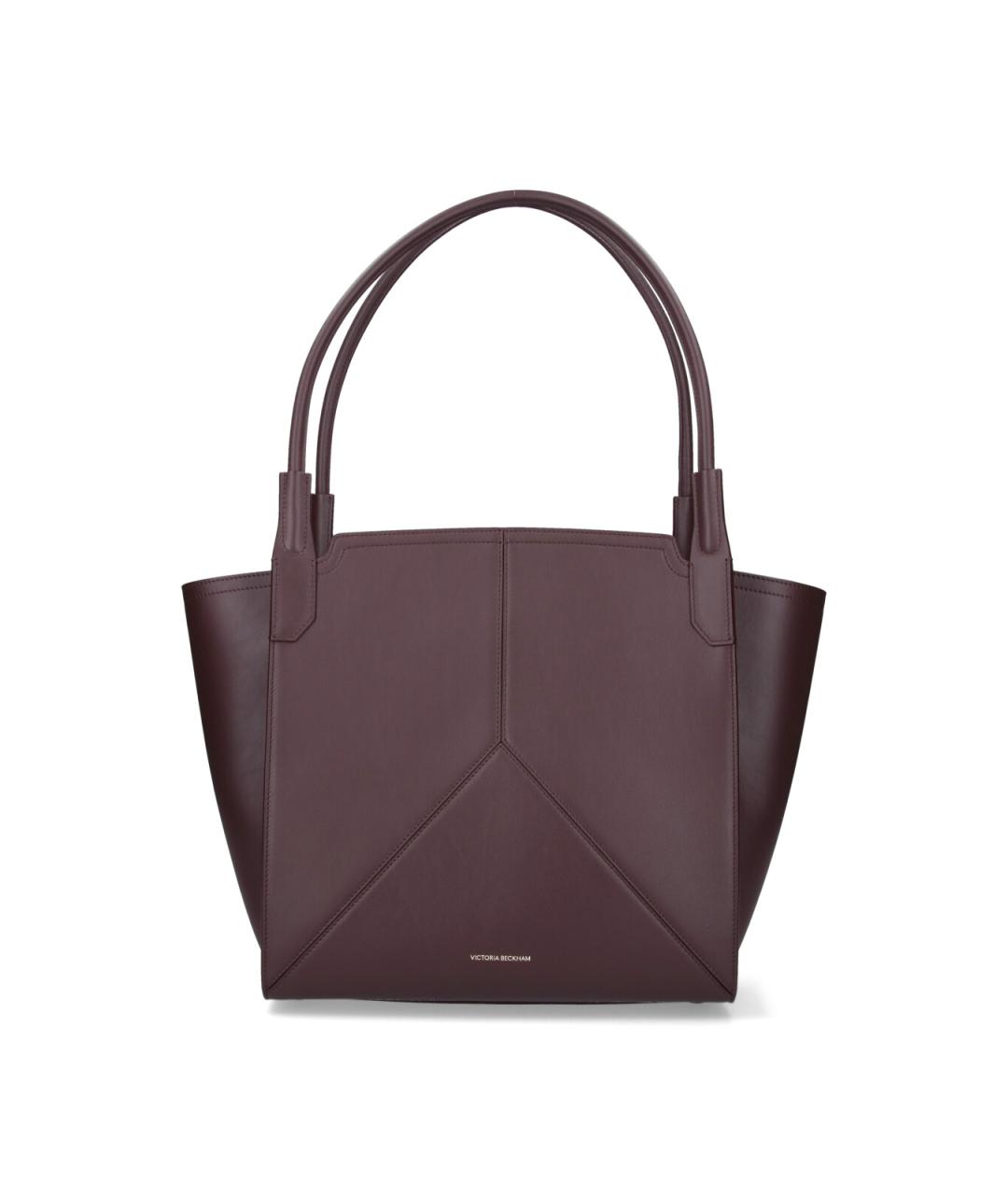 VICTORIA BECKHAM Бордовая кожаная сумка тоут, фото 1